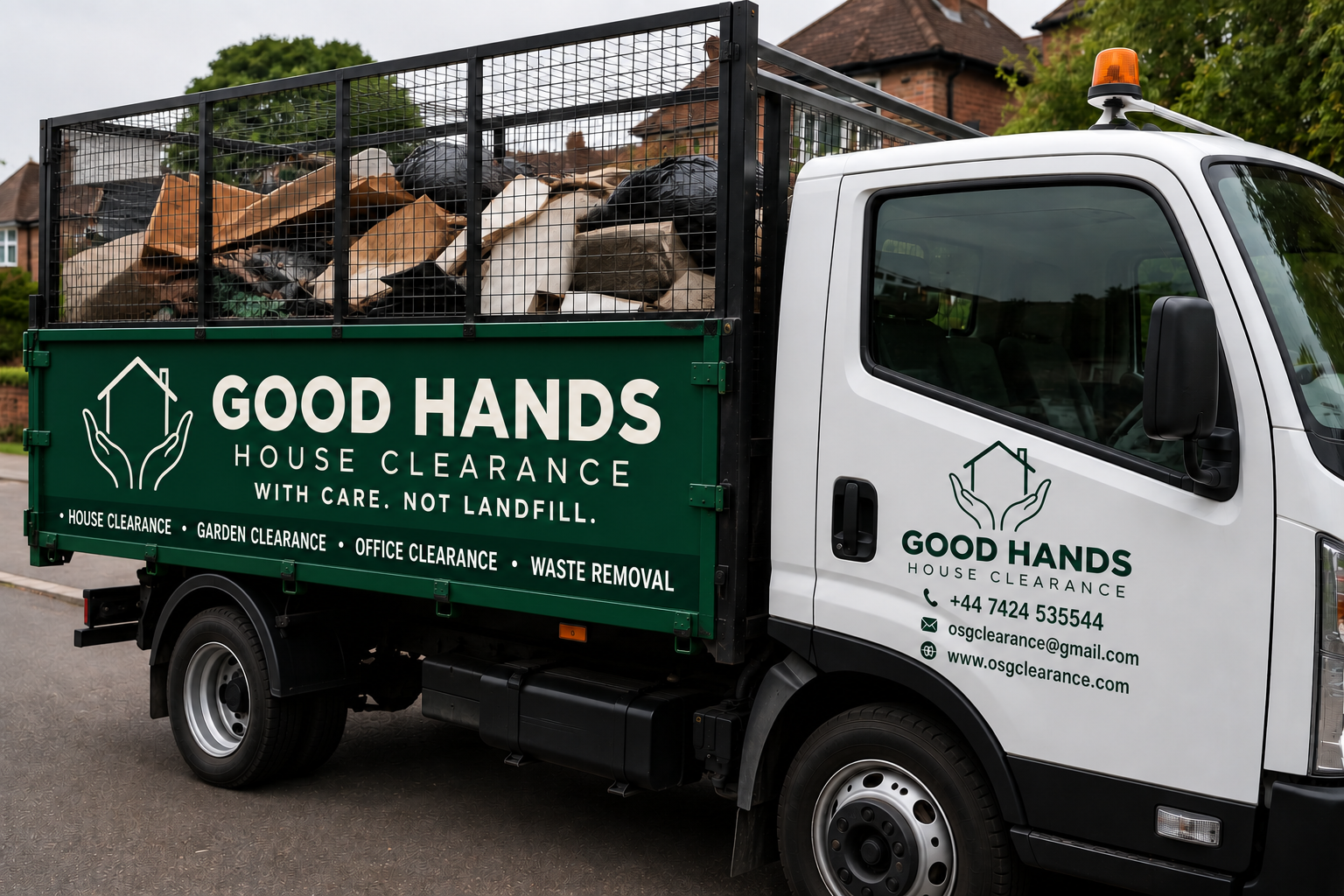 Good Hands House Clearance truck loaded safely for a collection